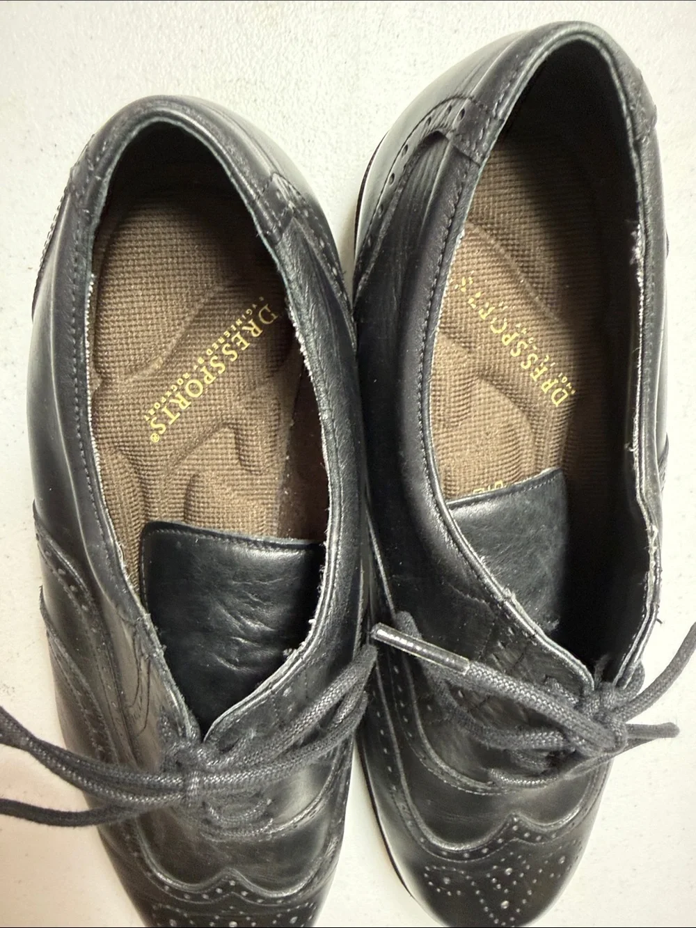 Rockport Black Leather Wingtip Lace-Up Oxfords